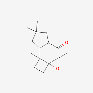 molecular formula C15H22O2 B14300150 3a,6,6,7b-Tetramethyloctahydrocyclobuta[4,5]indeno[5,6-b]oxiren-4(3ah)-one CAS No. 114626-96-9