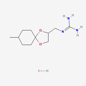 molecular formula C11H22IN3O2 B1430018 1-({8-甲基-1,4-二氧螺[4.5]癸-2-基}甲基)胍氢碘酸盐 CAS No. 1443980-66-2