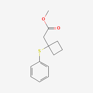 molecular formula C13H16O2S B1430020 2-[1-(苯硫基)环丁基]乙酸甲酯 CAS No. 1443980-31-1