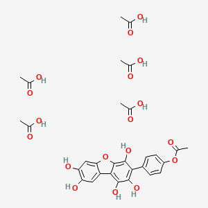 Acetic acid;[4-(1,2,4,7,8-pentahydroxydibenzofuran-3-yl)phenyl] acetate