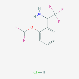 molecular formula C9H9ClF5NO B1430043 1-[2-(Difluoromethoxy)phenyl]-2,2,2-trifluoroethan-1-amine hydrochloride CAS No. 1443982-09-9