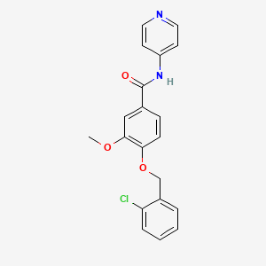 4-[(2-Chlorophenyl)methoxy]-3-methoxy-N-(pyridin-4-yl)benzamide