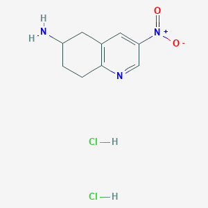molecular formula C9H13Cl2N3O2 B1430053 3-硝基-5,6,7,8-四氢喹啉-6-胺二盐酸盐 CAS No. 1443981-04-1