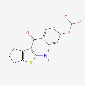 molecular formula C15H13F2NO2S B1430058 3-[4-(二氟甲氧基)苯甲酰]-4H,5H,6H-环戊[b]噻吩-2-胺 CAS No. 1443980-40-2