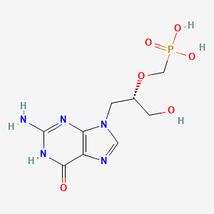 {[(1S)-2-(2-amino-6-oxo-1,6-dihydro-9H-purin-9-yl)-1-(hydroxymethyl)ethoxy]methyl}phosphonic acid