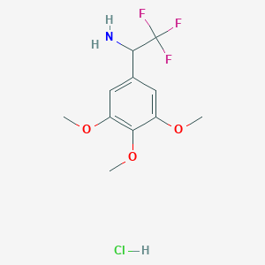 molecular formula C11H15ClF3NO3 B1430096 2,2,2-三氟-1-(3,4,5-三甲氧基苯基)乙胺盐酸盐 CAS No. 1443981-73-4