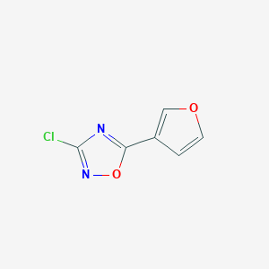 molecular formula C6H3ClN2O2 B1430100 3-Chloro-5-(furan-3-yl)-1,2,4-oxadiazole CAS No. 1443980-20-8