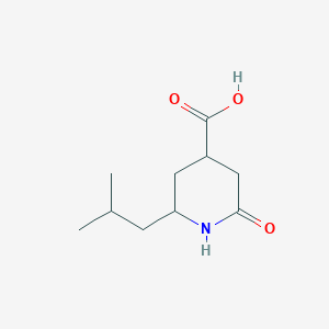 molecular formula C10H17NO3 B1430101 2-(2-甲基丙基)-6-氧代哌啶-4-羧酸 CAS No. 1443980-90-2