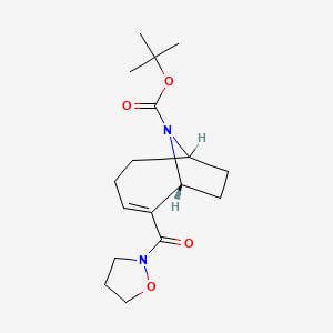 9-Azabicyclo(4.2.1)non-2-ene-9-carboxylic acid, 2-(2-isoxazolidinylcarbonyl)-, 1,1-dimethylethyl ester, (1R)-