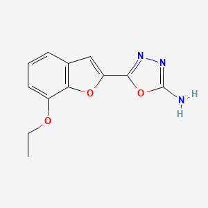 molecular formula C12H11N3O3 B1430106 5-(7-乙氧基苯并呋喃-2-基)-1,3,4-噁二唑-2-胺 CAS No. 1421485-28-0