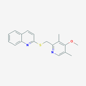 molecular formula C18H18N2OS B14301067 2-{[(4-Methoxy-3,5-dimethylpyridin-2-yl)methyl]sulfanyl}quinoline CAS No. 113942-61-3