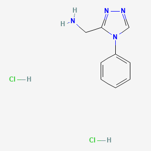 molecular formula C9H12Cl2N4 B1430107 [(4-phenyl-4H-1,2,4-triazol-3-yl)methyl]amine dihydrochloride CAS No. 1016794-97-0