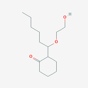 2-[1-(2-Hydroxyethoxy)hexyl]cyclohexan-1-one