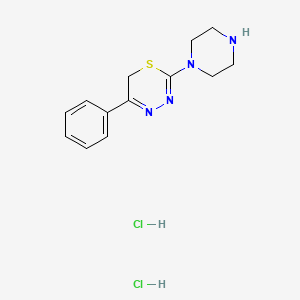 molecular formula C13H18Cl2N4S B1430112 5-phenyl-2-piperazin-1-yl-6H-1,3,4-thiadiazine dihydrochloride CAS No. 1351655-09-8