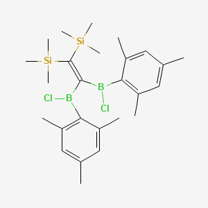 {2,2-Bis[chloro(2,4,6-trimethylphenyl)boranyl]ethene-1,1-diyl}bis(trimethylsilane)