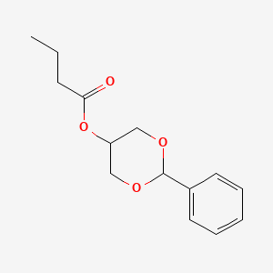 molecular formula C14H18O4 B14301231 2-Phenyl-1,3-dioxan-5-yl butanoate CAS No. 113516-75-9