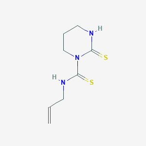 molecular formula C8H13N3S2 B14301409 N-(Prop-2-en-1-yl)-2-sulfanylidenetetrahydropyrimidine-1(2H)-carbothioamide CAS No. 114141-76-3