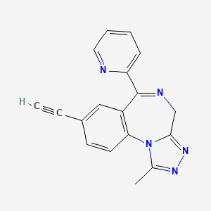 molecular formula C18H13N5 B1430148 8-乙炔基-1-甲基-6-(吡啶-2-基)-4H-苯并[f][1,2,4]三唑并[4,3-a][1,4]二氮杂卓 CAS No. 1349115-59-8