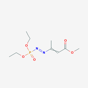 molecular formula C9H17N2O5P B14301628 Methyl 3-[(E)-(diethoxyphosphoryl)diazenyl]but-2-enoate CAS No. 113619-28-6