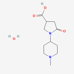 molecular formula C11H20N2O4 B1430164 1-(1-Methylpiperidin-4-yl)-5-oxopyrrolidine-3-carboxylic acid hydrate CAS No. 1396886-98-8