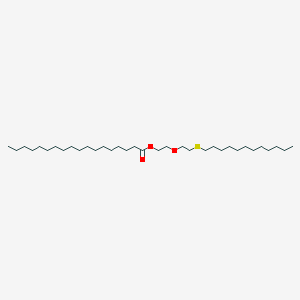 molecular formula C34H68O3S B14301648 2-[2-(Dodecylsulfanyl)ethoxy]ethyl octadecanoate CAS No. 114479-85-5