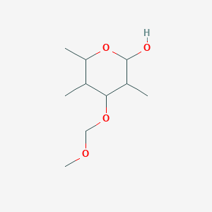 molecular formula C10H20O4 B14301650 4-(Methoxymethoxy)-3,5,6-trimethyloxan-2-ol CAS No. 113661-02-2