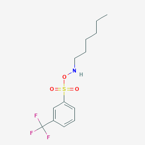 molecular formula C13H18F3NO3S B14301668 N-{[3-(Trifluoromethyl)benzene-1-sulfonyl]oxy}hexan-1-amine CAS No. 114466-87-4