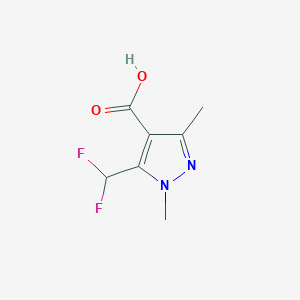 molecular formula C7H8F2N2O2 B1430167 5-(二氟甲基)-1,3-二甲基-1H-吡唑-4-羧酸 CAS No. 1384427-29-5