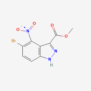 molecular formula C9H6BrN3O4 B1430169 methyl 5-bromo-4-nitro-1H-indazole-3-carboxylate CAS No. 1403767-11-2