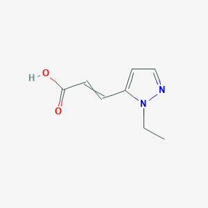 molecular formula C8H10N2O2 B1430182 3-(2-Ethylpyrazol-3-yl)prop-2-enoic acid CAS No. 1344885-02-4