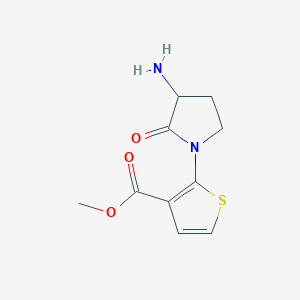 molecular formula C10H12N2O3S B1430186 Methyl 2-(3-amino-2-oxopyrrolidin-1-yl)thiophene-3-carboxylate CAS No. 1375471-53-6