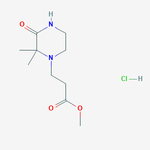 molecular formula C10H19ClN2O3 B1430187 Methyl 3-(2,2-dimethyl-3-oxopiperazin-1-yl)propanoate hydrochloride CAS No. 1376047-60-7