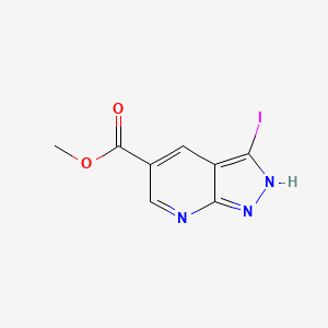 molecular formula C8H6IN3O2 B1430191 Methyl 3-iodo-1H-pyrazolo[3,4-B]pyridine-5-carboxylate CAS No. 1221288-25-0