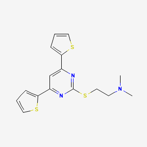 Ethanamine, 2-((4,6-di-2-thienyl-2-pyrimidinyl)thio)-N,N-dimethyl-