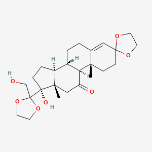 (8S,9S,10R,13S,14S,17R)-17-Hydroxy-17-[2-(hydroxymethyl)-1,3-dioxolan-2-yl]-10,13-dimethyl-1,6,7,8,9,10,12,13,14,15,16,17-dodecahydrospiro[cyclopenta[a]phenanthrene-3,2'-[1,3]dioxolan]-11(2H)-one