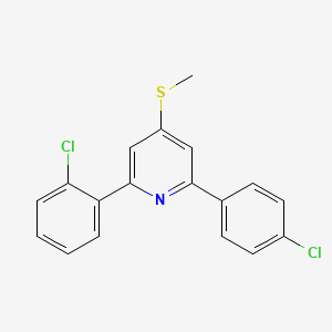 molecular formula C18H13Cl2NS B14302143 2-(2-Chlorophenyl)-6-(4-chlorophenyl)-4-(methylsulfanyl)pyridine CAS No. 116579-25-0