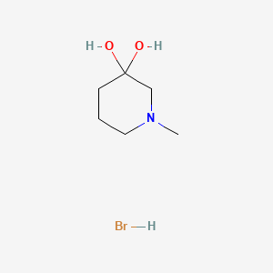 molecular formula C6H14BrNO2 B14302278 1-methylpiperidine-3,3-diol Hydrobromide CAS No. 114506-99-9