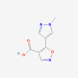molecular formula C8H7N3O3 B1430232 5-(1-methyl-1H-pyrazol-4-yl)-1,2-oxazole-4-carboxylic acid CAS No. 1487669-94-2