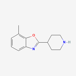 molecular formula C13H16N2O B1430233 7-Methyl-2-(piperidin-4-yl)-1,3-benzoxazole CAS No. 1267216-63-6