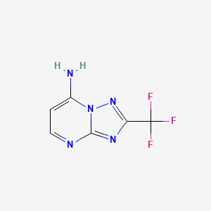 molecular formula C6H4F3N5 B1430241 2-(Trifluoromethyl)-[1,2,4]triazolo[1,5-a]pyrimidin-7-amine CAS No. 1444605-49-5