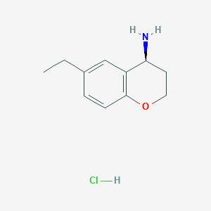 molecular formula C11H16ClNO B1430243 (4S)-6-ethyl-3,4-dihydro-2H-1-benzopyran-4-amine hydrochloride CAS No. 1807938-65-3