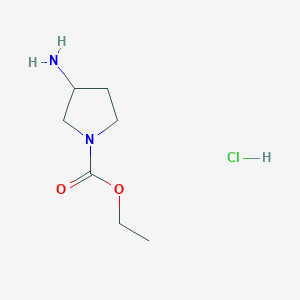 molecular formula C7H15ClN2O2 B1430247 Ethyl 3-aminopyrrolidine-1-carboxylate hydrochloride CAS No. 1803600-68-1