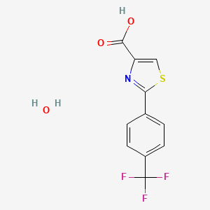 molecular formula C11H8F3NO3S B1430258 2-[4-(Trifluoromethyl)phenyl]-1,3-thiazole-4-carboxylic acid hydrate CAS No. 1559059-84-5