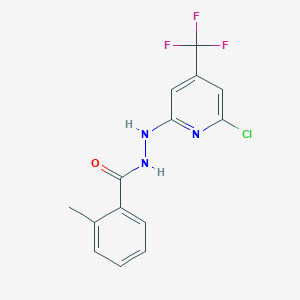 molecular formula C14H11ClF3N3O B1430261 N'-[6-chloro-4-(trifluoromethyl)pyridin-2-yl]-2-methylbenzohydrazide CAS No. 1795304-95-8