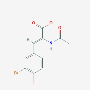 molecular formula C12H11BrFNO3 B1430263 methyl (2Z)-3-(3-bromo-4-fluorophenyl)-2-acetamidoprop-2-enoate CAS No. 1361513-61-2