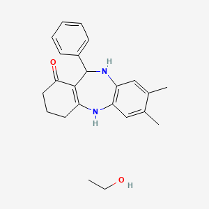 5,6-Dimethyl-10-phenyl-2,9-diazatricyclo[9.4.0.0^{3,8}]pentadeca-1(11),3,5,7-tetraen-12-one; ethanol
