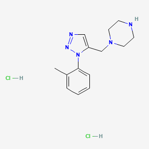 molecular formula C14H21Cl2N5 B1430287 1-{[1-(2-methylphenyl)-1H-1,2,3-triazol-5-yl]methyl}piperazine dihydrochloride CAS No. 1610377-13-3