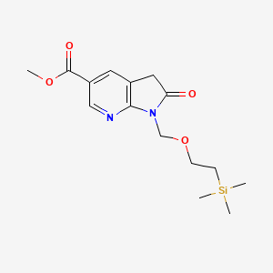 molecular formula C15H22N2O4Si B1430301 methyl 2-oxo-1-{[2-(trimethylsilyl)ethoxy]methyl}-1H,2H,3H-pyrrolo[2,3-b]pyridine-5-carboxylate CAS No. 1707580-41-3