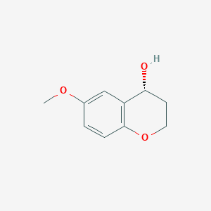 molecular formula C10H12O3 B1430302 (4R)-6-methoxy-3,4-dihydro-2H-1-benzopyran-4-ol CAS No. 1270294-60-4