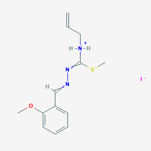 molecular formula C13H18IN3OS B1430306 [N-[(2-Methoxyphenyl)methylideneamino]-C-methylsulfanylcarbonimidoyl]-prop-2-enylazanium;iodide CAS No. 1274948-46-7